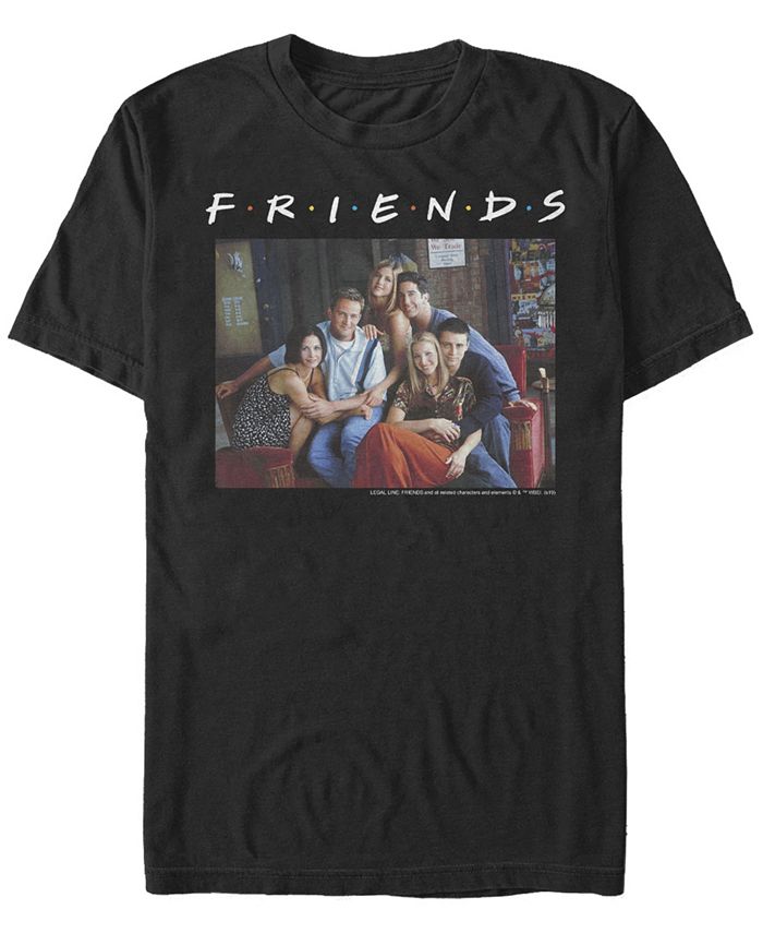 Мужская футболка с короткими рукавами и групповым портретом Central Perk Couch Friends Fifth Sun, черный