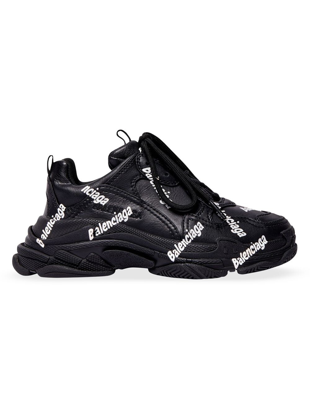 

Детские кроссовки с логотипом Triple S Balenciaga, черный