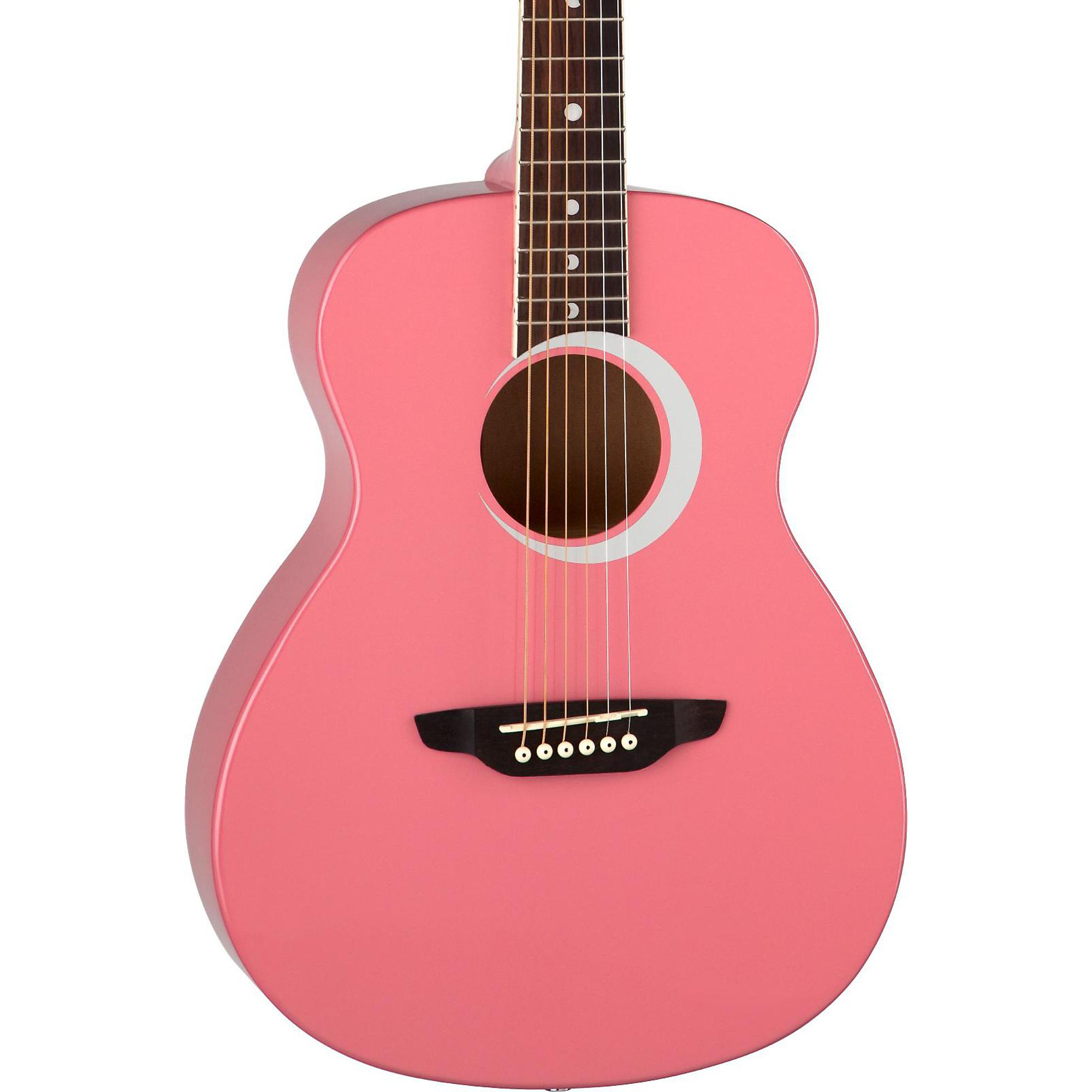 цена Акустическая гитара Luna Aurora Borealis, размер 3/4, розовая блестка