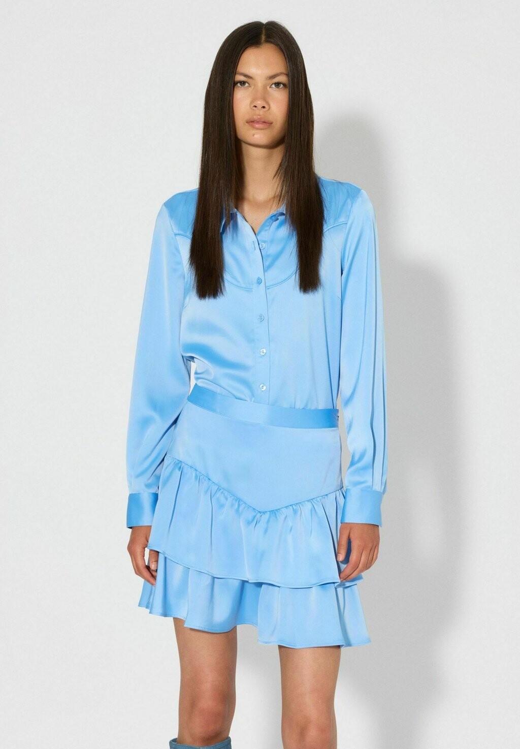 

Рубашка SOMETHINGNEW SNKIM LS PIPING РУБАШКА-WST, цвет della robbia blue