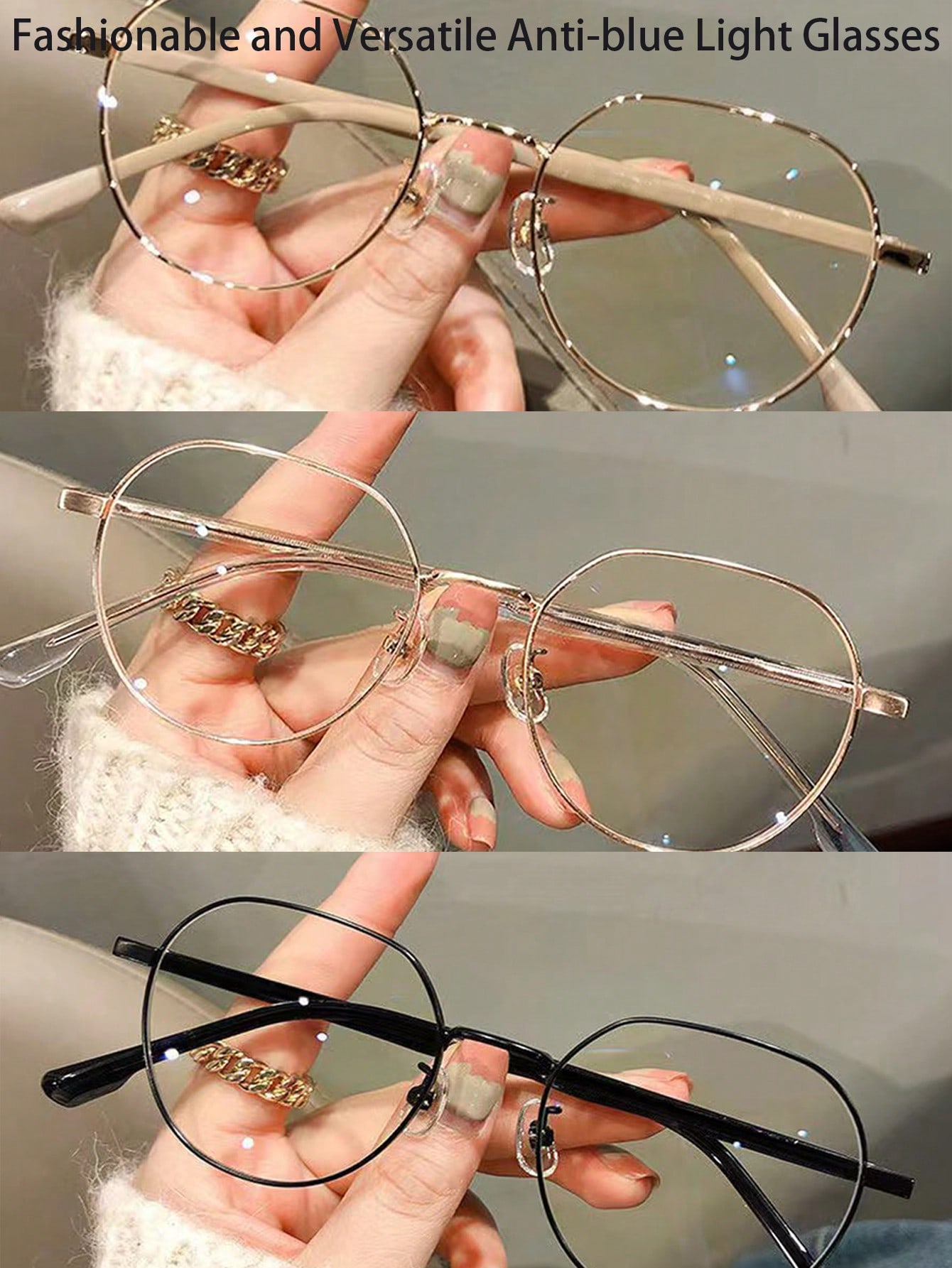 1 шт. модные металлические многоугольные очки для чтения с защитой от синего света