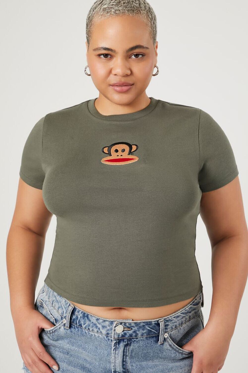 

Укороченная футболка больших размеров Paul Frank Forever 21, зеленый