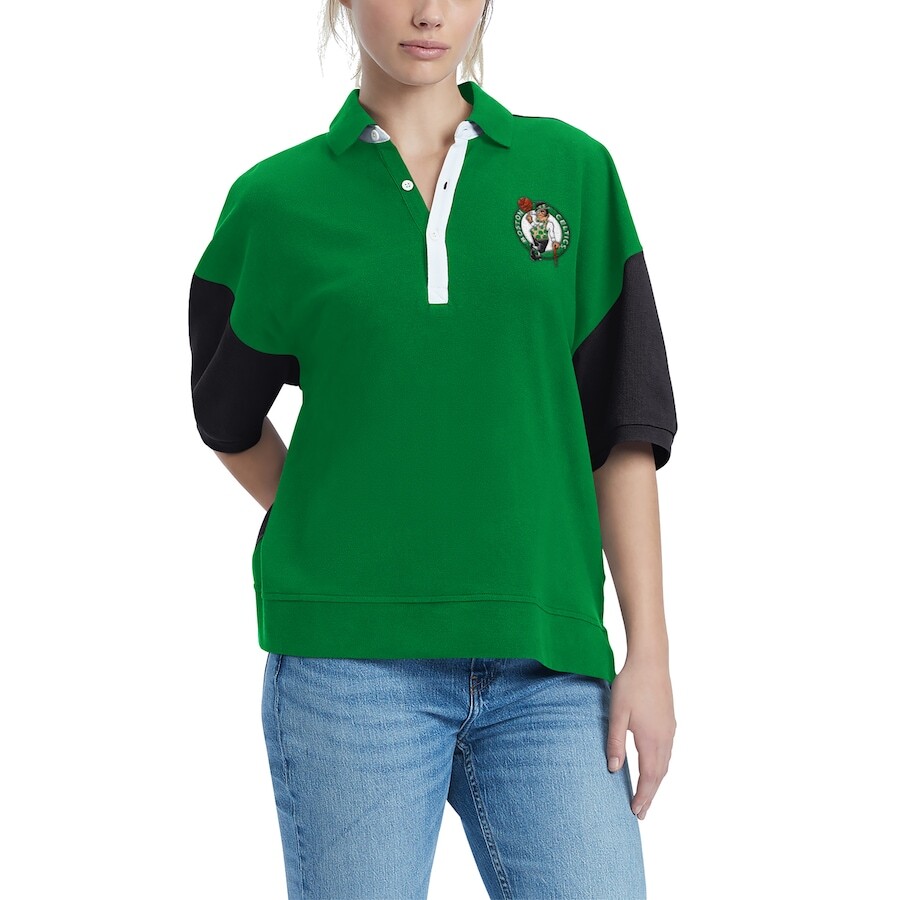 

Поло с коротким рукавом Tommy Jeans Boston Celtics, зеленый