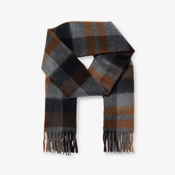 

Кашемировый шарф Arran в клетку Begg X Co, цвет grey vicuna