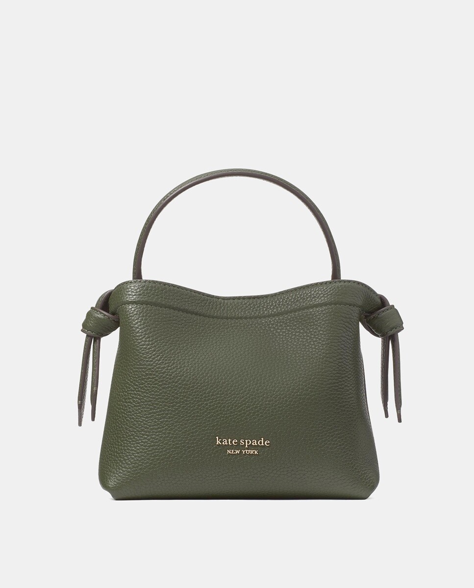 

Зеленая кожаная сумка Mini Knott с ремнем через плечо Kate Spade, зеленый