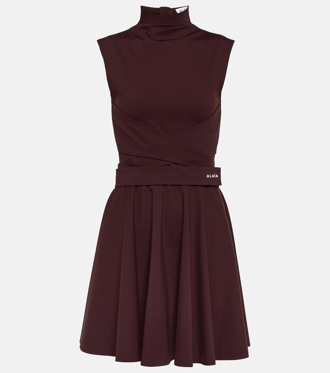 

Платье из джерси с воротником-стойкой Alaïa, красный