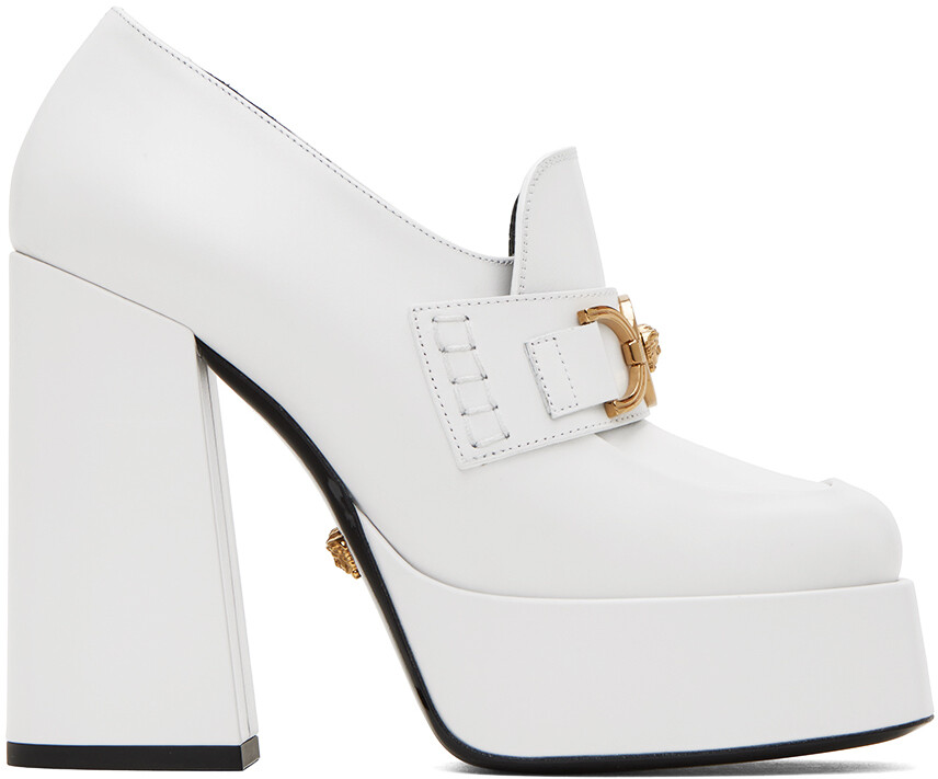

Versace Белые туфли на платформе с Медузой