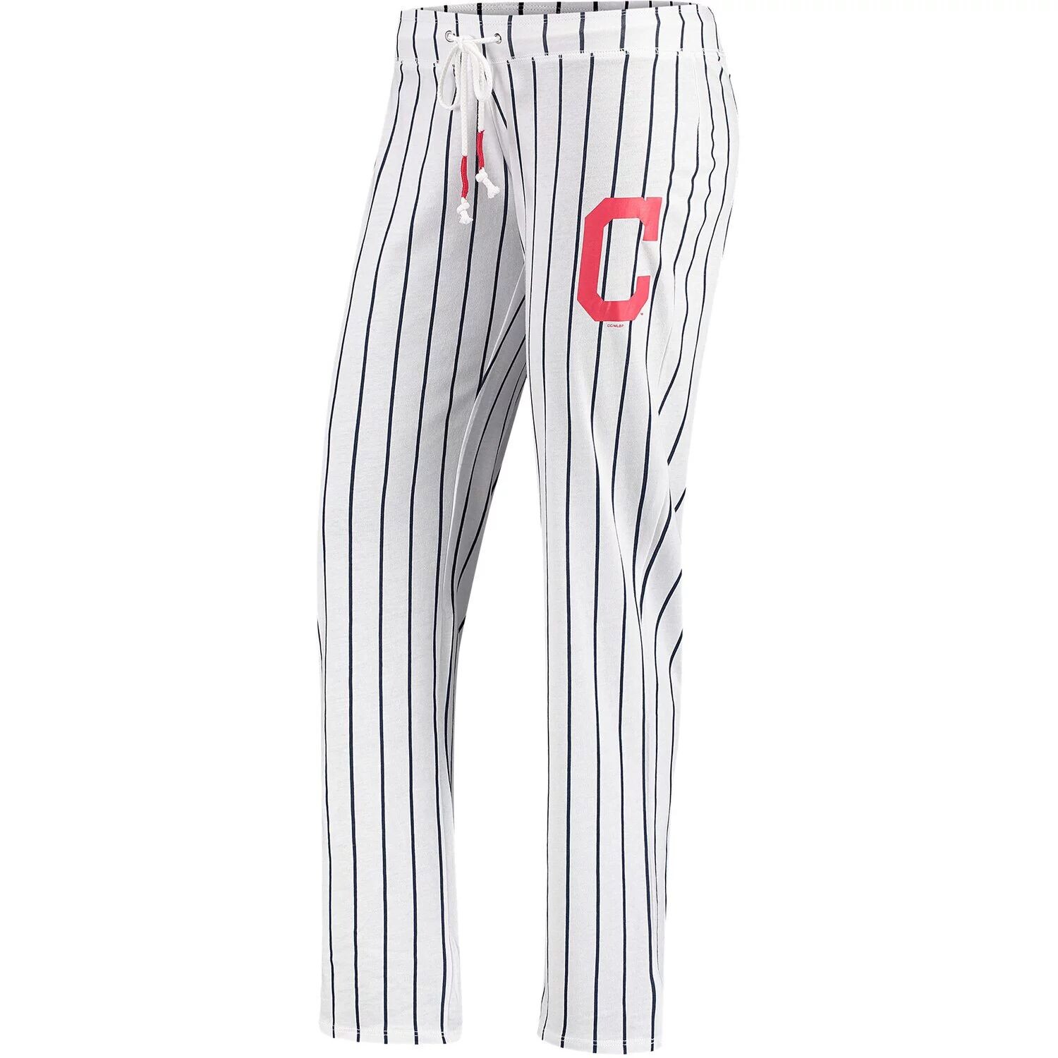 

Женские спортивные белые брюки для сна Cleveland Indians Vigor в тонкую полоску