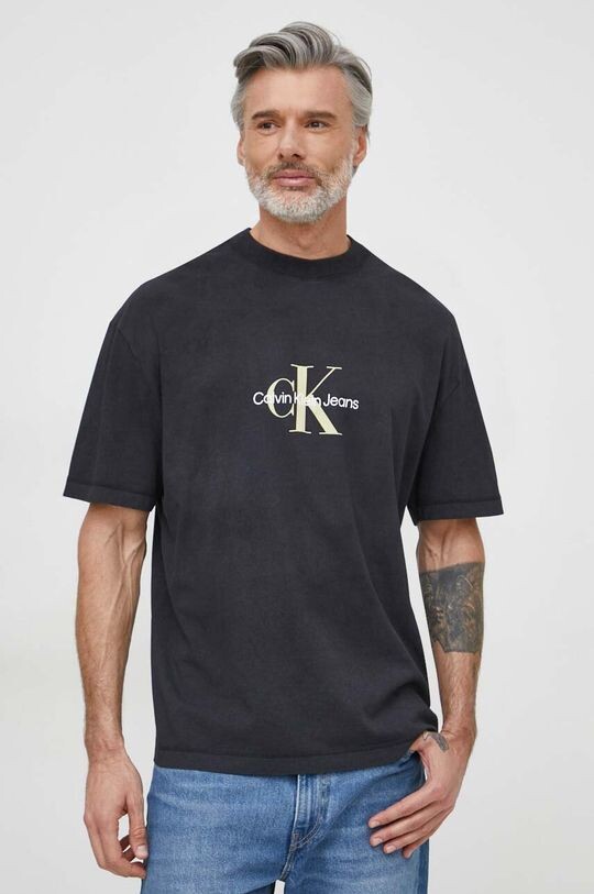 

Хлопковая футболка Calvin Klein Jeans, черный