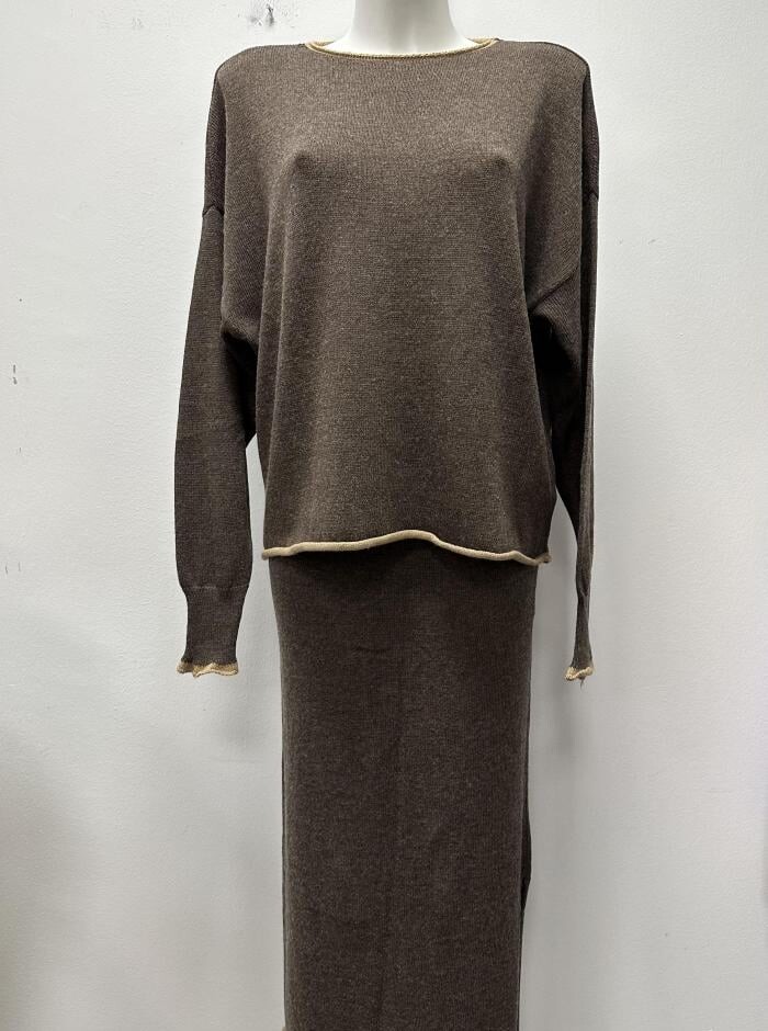

Оверсайз Cashmere Blend Coord с разрезом, коричневый