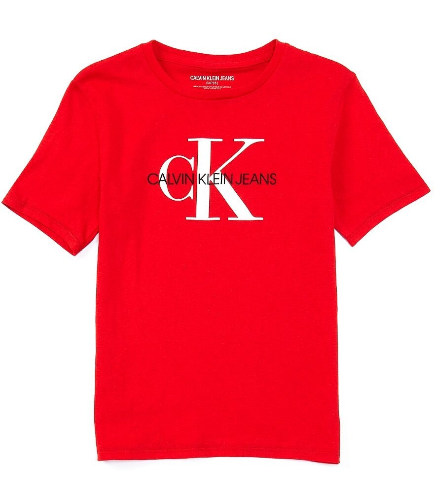 

Футболка с короткими рукавами и логотипом Calvin Klein Big Boys 8–20, красный