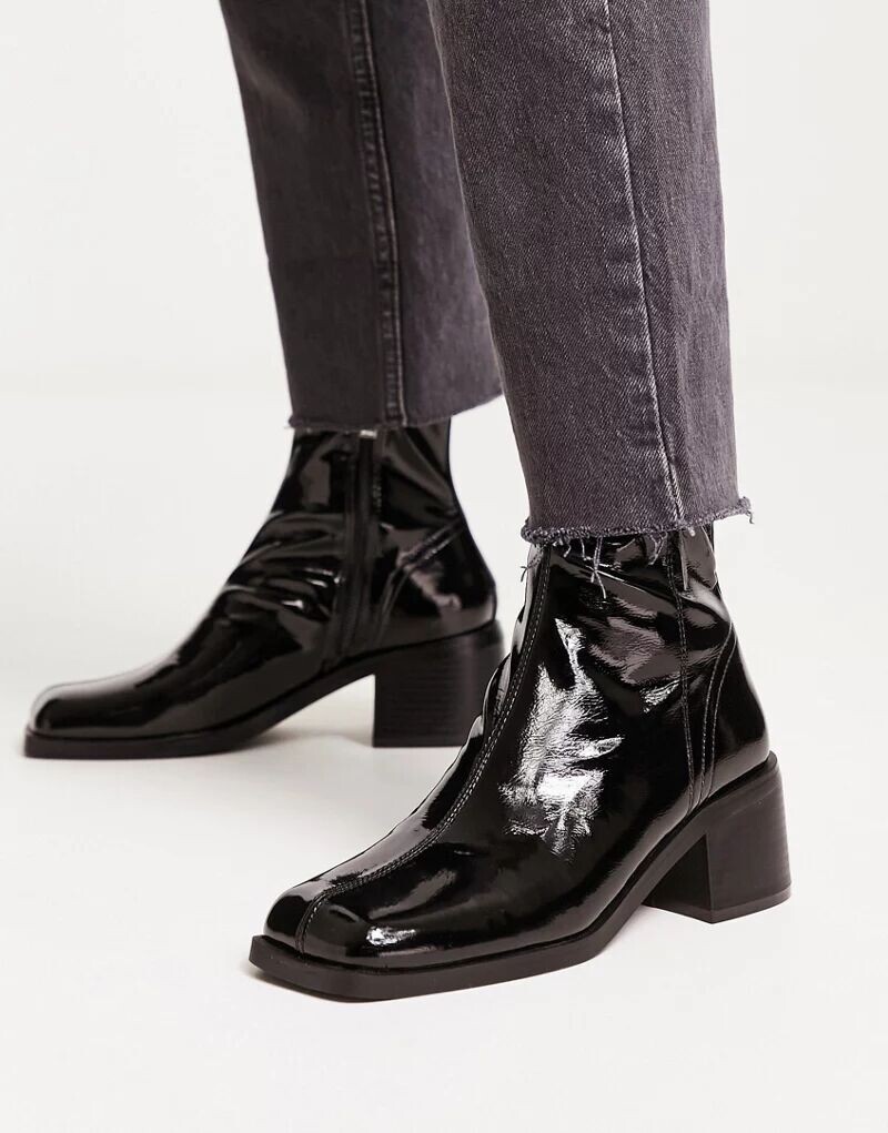 

schuh – Blake – черные лакированные ботинки с плотно прилегающим голенищем и каблуком
