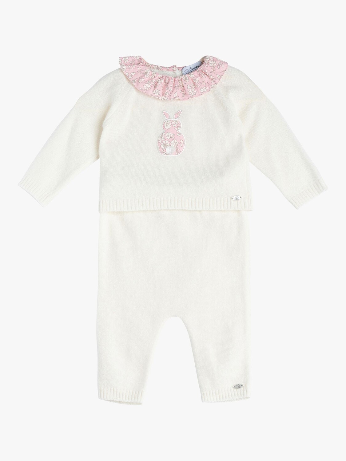 

Вязаный джемпер и леггинсы Trotters Baby Capel Bunny, белый/розовый