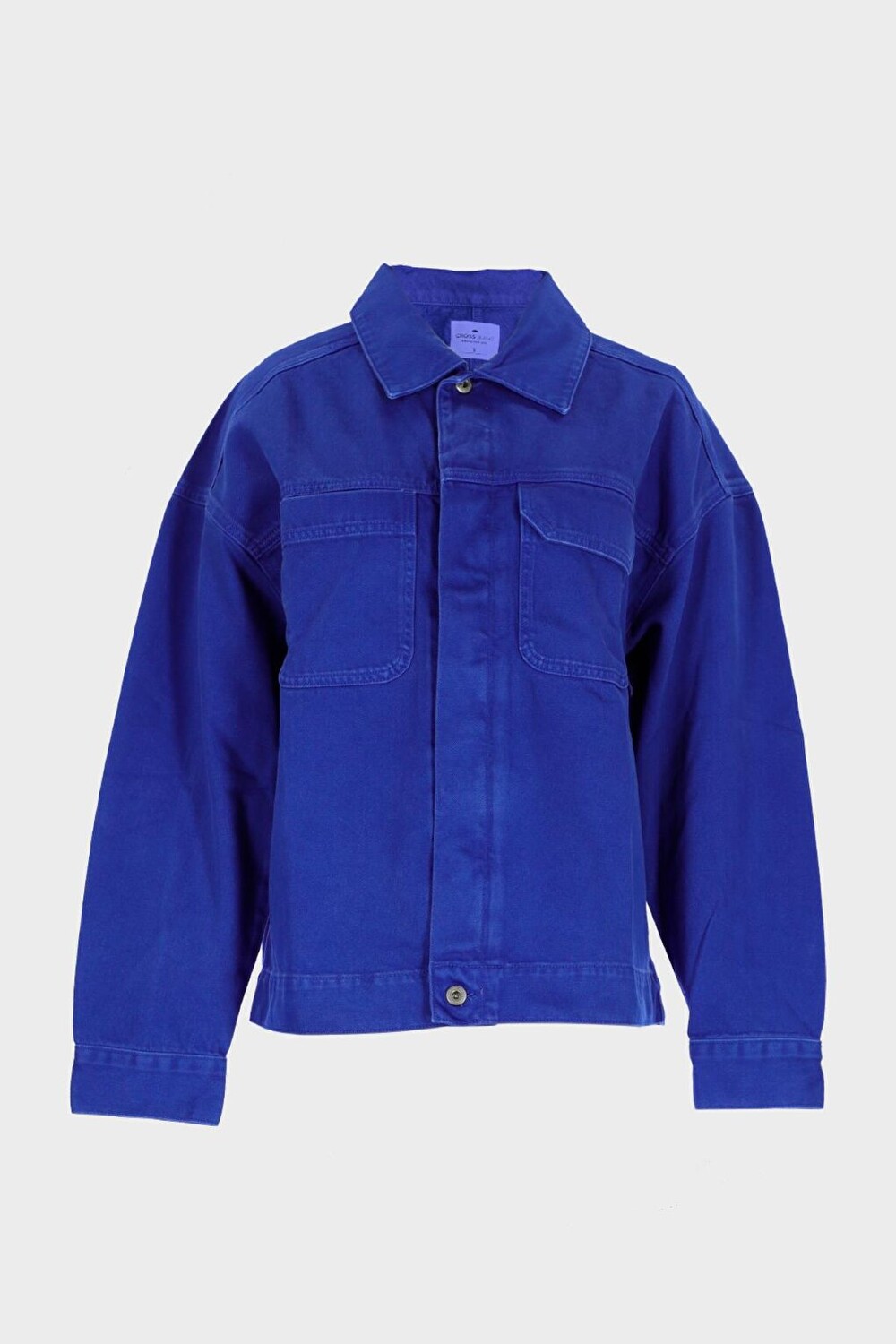 

Женская синяя джинсовая куртка обычного кроя на пуговицах C 4538-156 CROSS JEANS, Синий