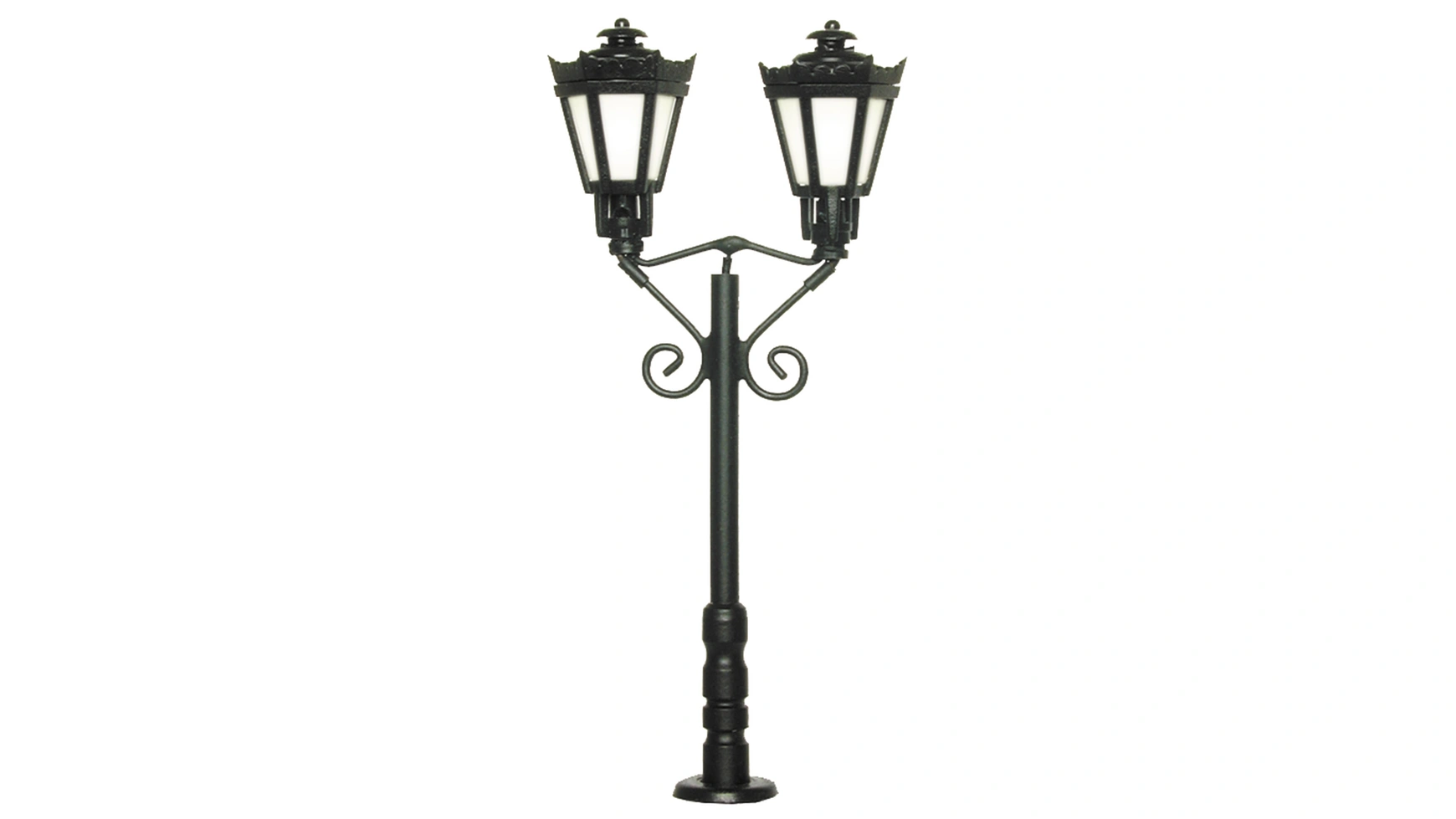 Парковый фонарь с двумя лампами, черный