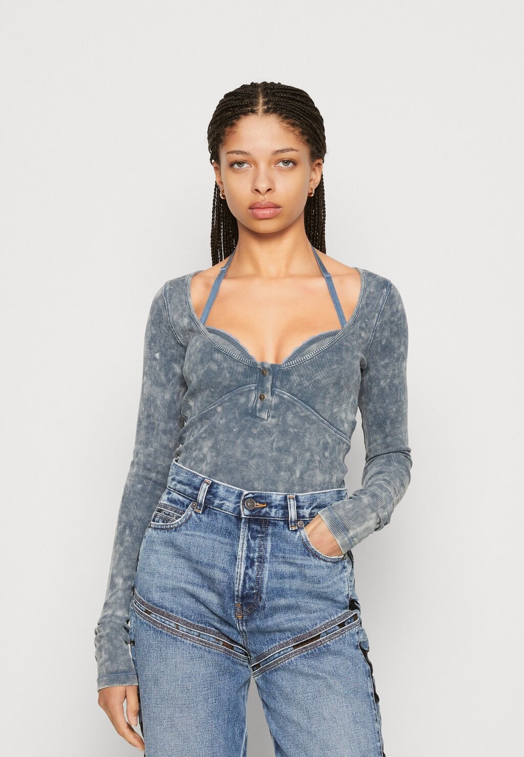 

Топ с длинными рукавами Diesel, синий