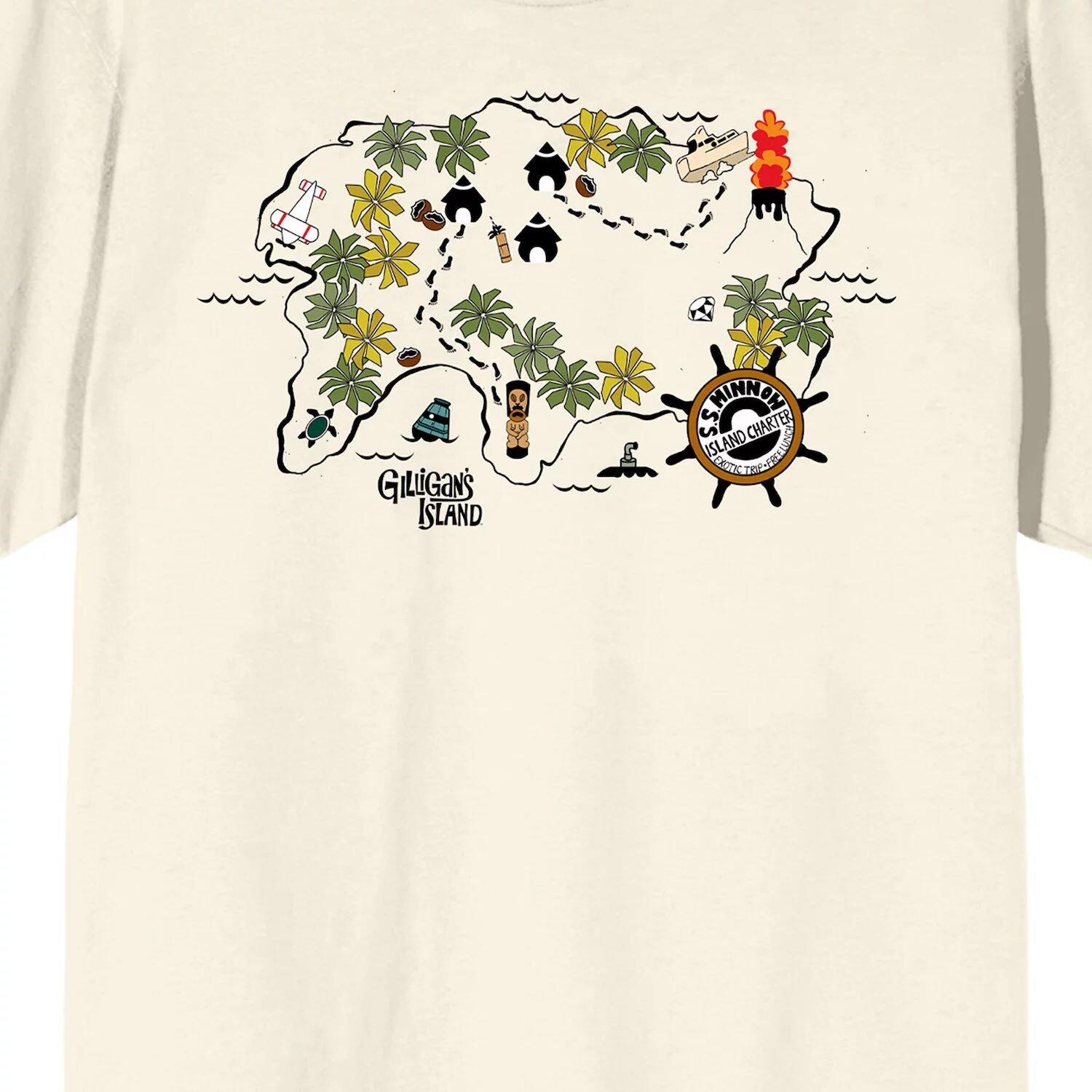 

Мужская футболка Gilligan's Island Map Licensed Character