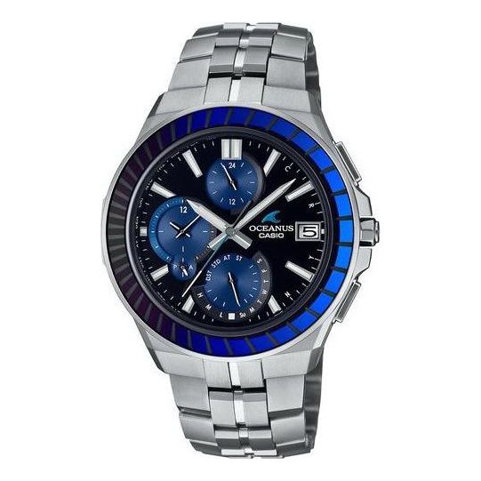 Часы Casio Oceanus Metallic Strap Analog Watch 'Royal Blue Silver', черный citizen women s silver analog metal strap watch el3040 55l