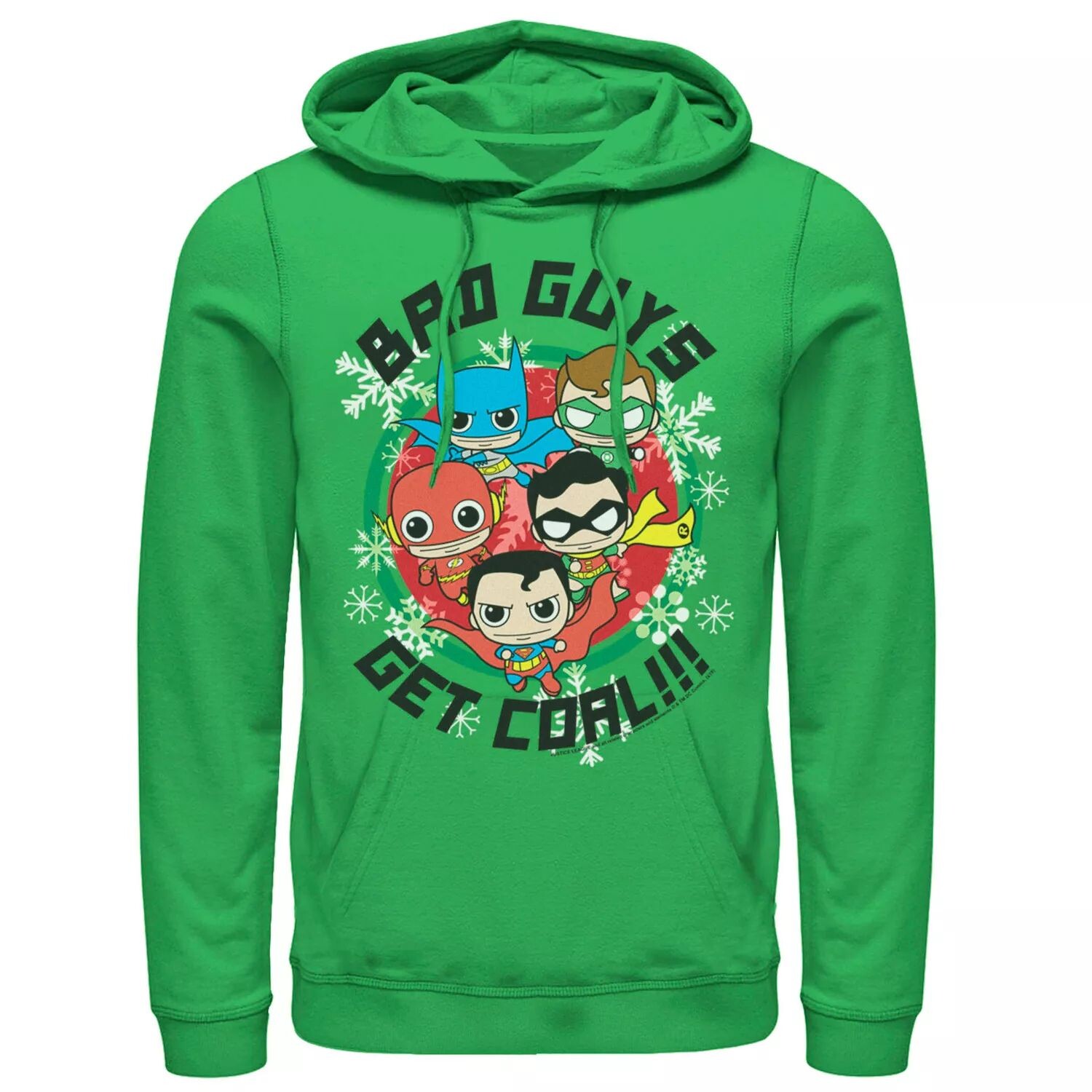 

Мужская рождественская толстовка с капюшоном «Лига справедливости DC Comics Bad Guys Get Coal» Licensed Character