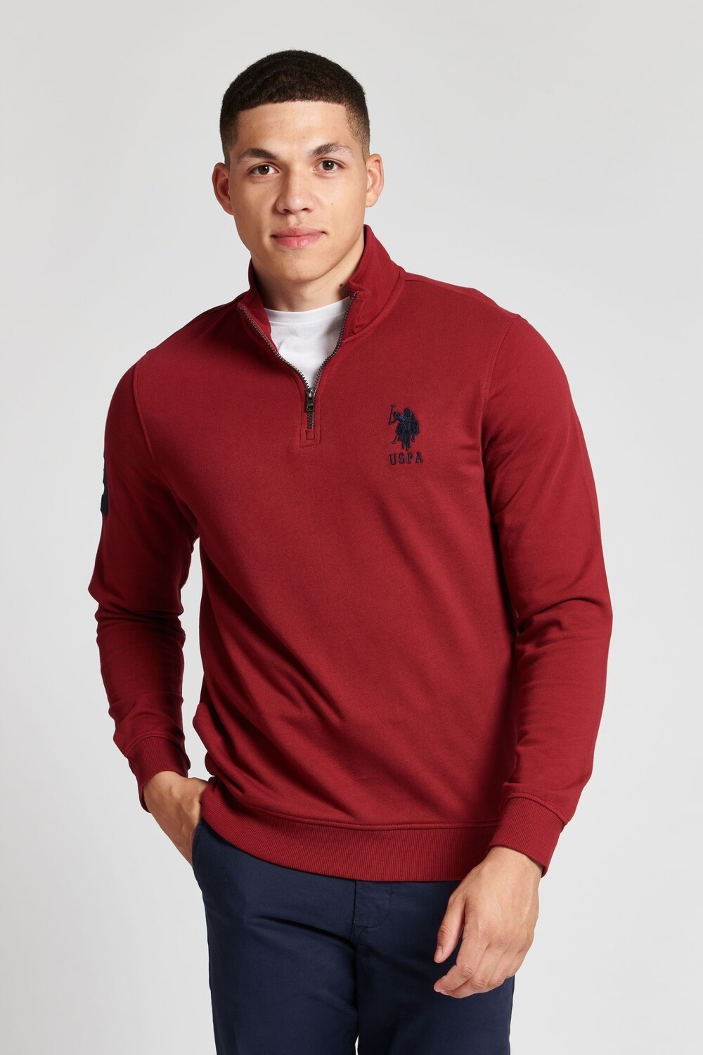 

Мужская базовая толстовка на молнии U.S. Polo Assn, красный