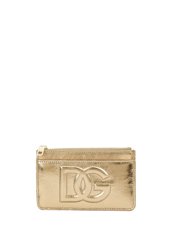 

Женский кожаный кошелек с золотым логотипом Dolce&Gabbana