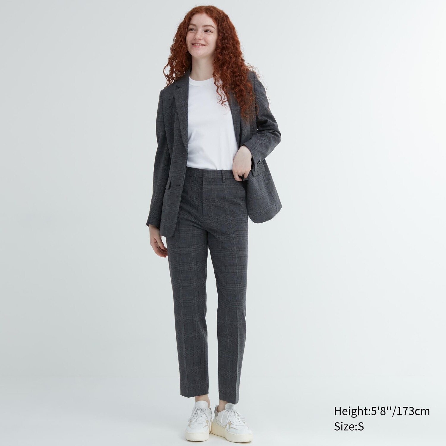 

Брюки в клетку Smart Glen длиной до щиколотки (длинные) Uniqlo, темно-серый