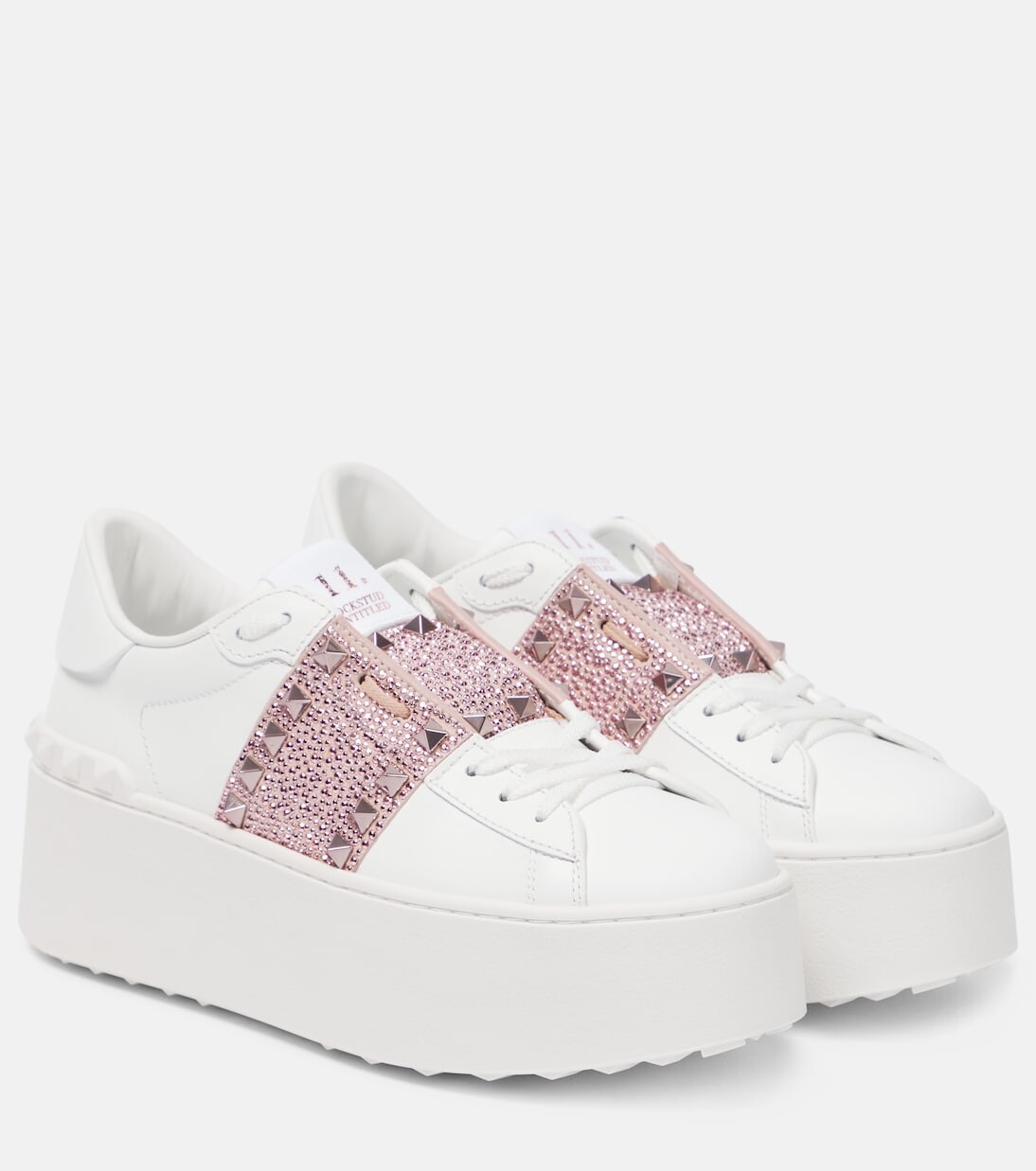 

Кожаные кроссовки rockstud на платформе без названия Valentino Garavani, белый