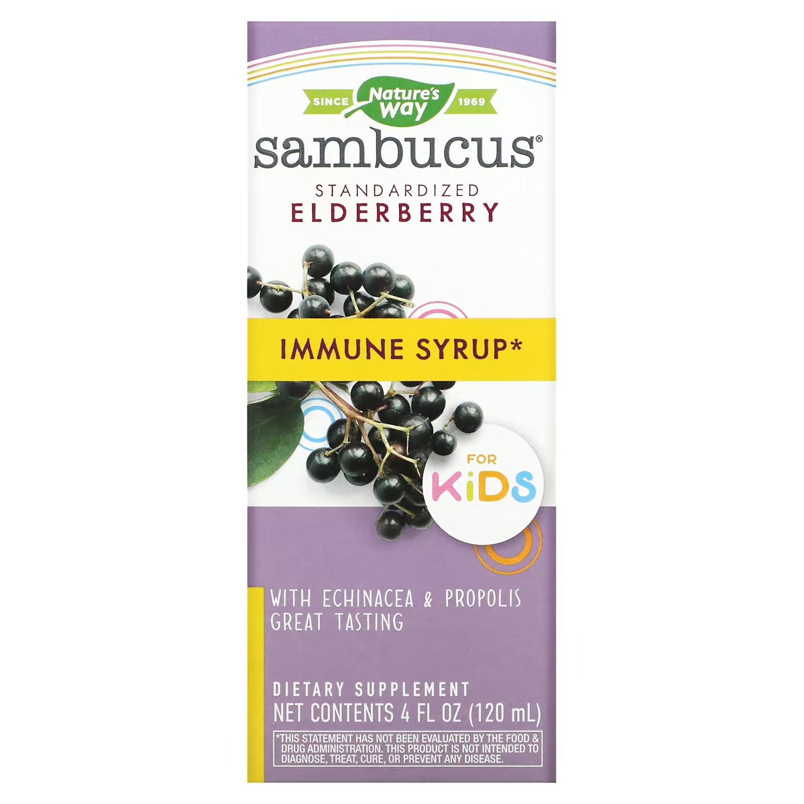 Сироп иммунный Nature's Way Sambucus for Kids из бузины, 120 мл сироп иммунный sambucus nature s way из бузины 120 мл