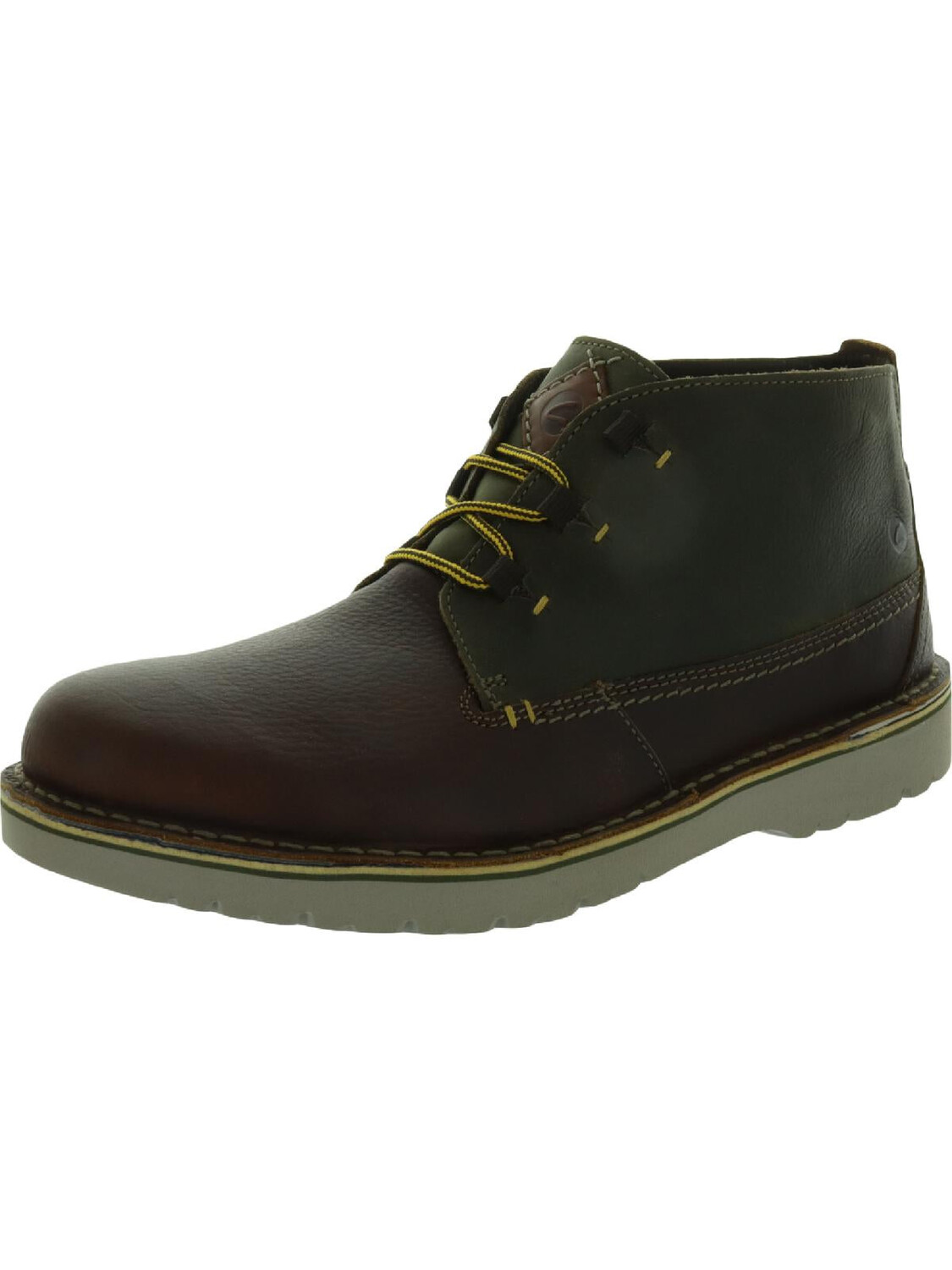 

Мужские кожаные ботильоны Eastford Mid с круглым носком Clarks, цвет Olive Combination