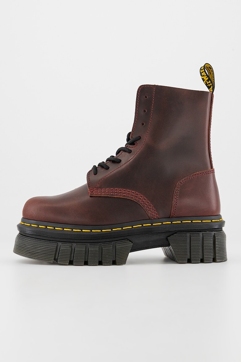 Кожаные ботинки массивного дизайна Dr Martens, бургундия