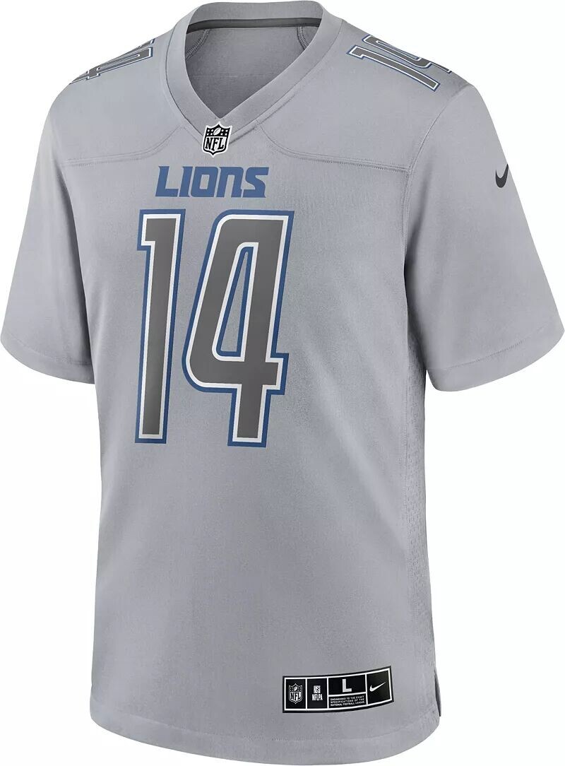 

Мужское джерси Nike Detroit Lions Amon Ra St. Brown #14 Atmography Grey Game