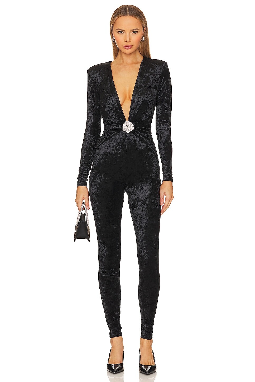 

Комбинезон Ronny Kobo Rhodes Velvet Catsuit, цвет Jet Black