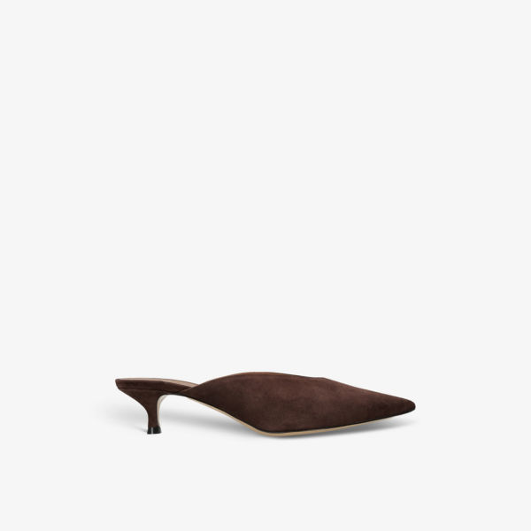 Венецианские замшевые туфли на каблуке с острым носком Le Monde Beryl, коричневый