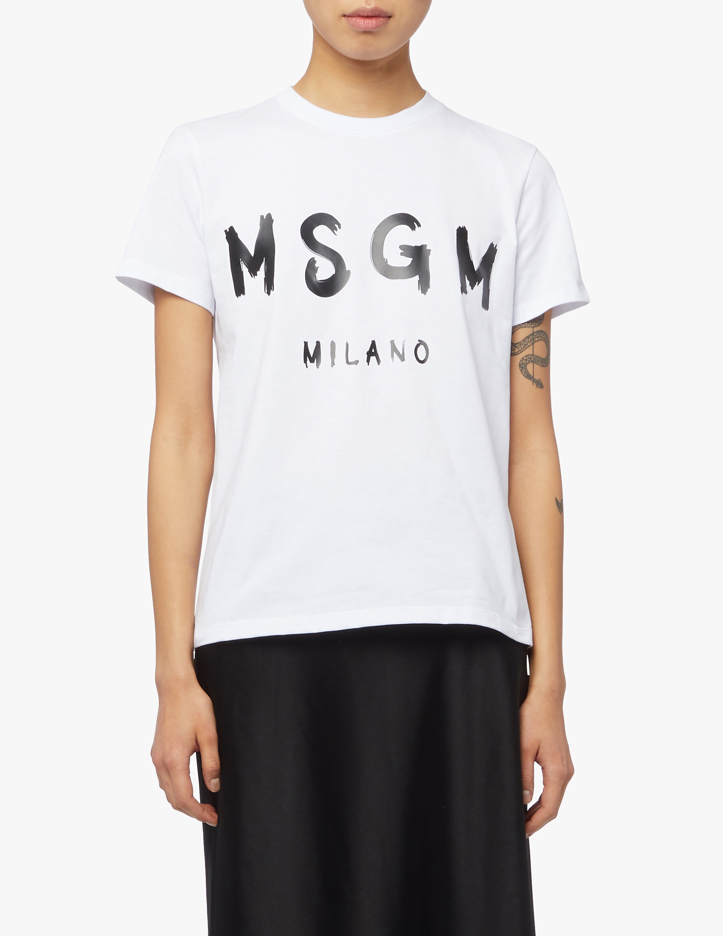 свитер msgm 3141mdm116 черный s Футболка MSGM, цвет Bianco
