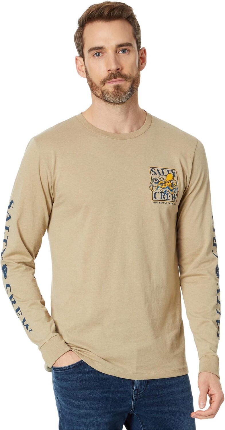 

Футболка Salty Crew Ink Slinger Standard Long Sleeve Tee, цвет Khaki Heather