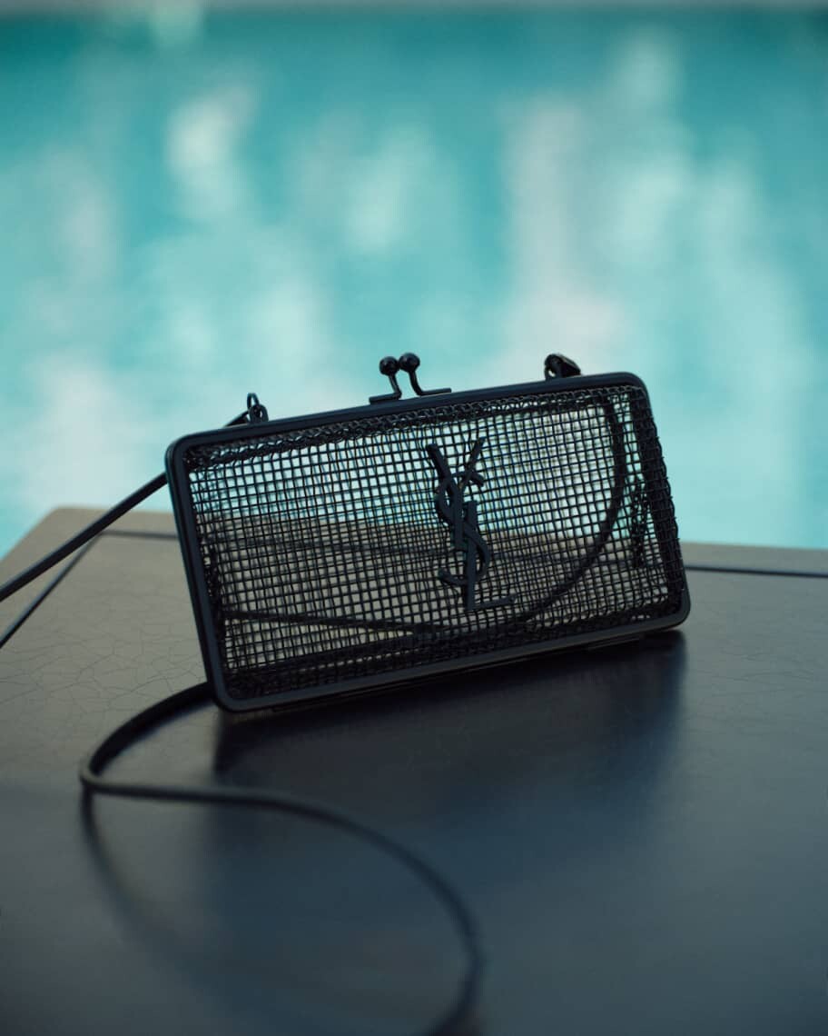 

Сумка через плечо YSL Caged со стеклянными стразами Saint Laurent