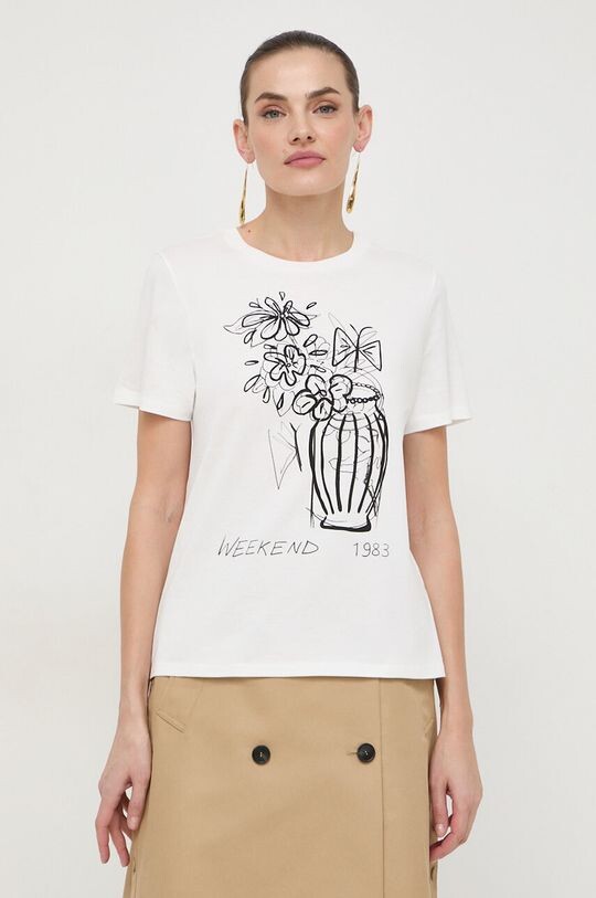 

Хлопковая футболка Weekend Max Mara, бежевый