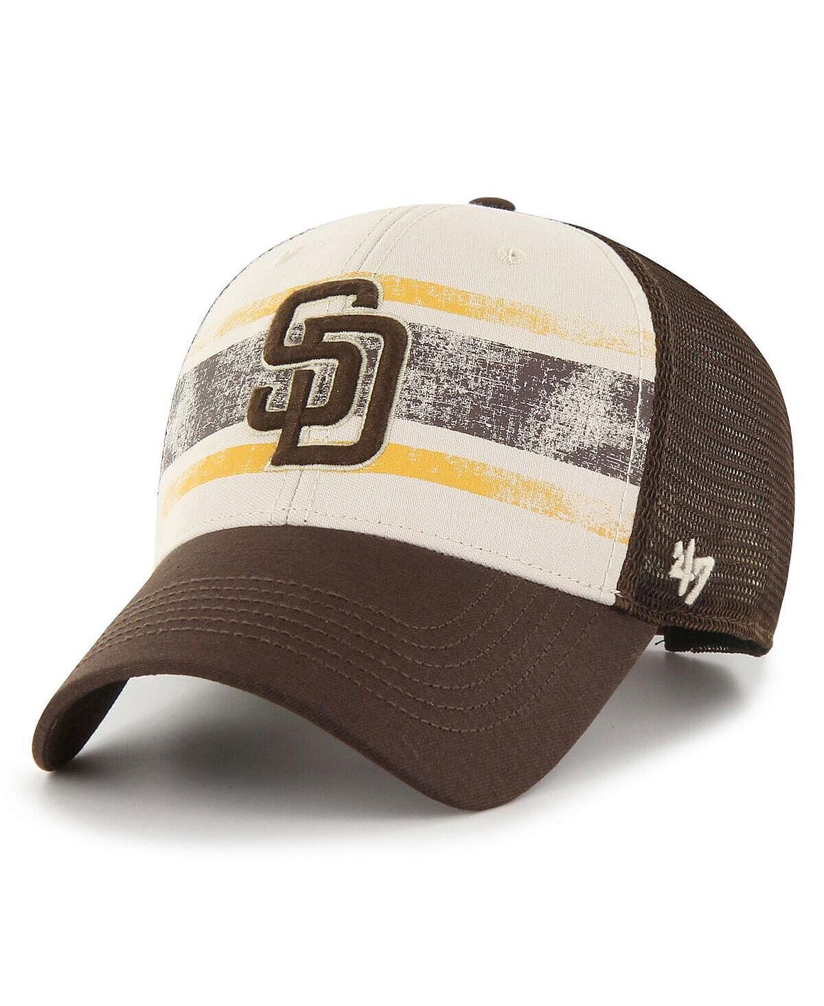 

Мужская кремовая коричневая регулируемая кепка San Diego Padres Breakout MVP Trucker '47 Brand