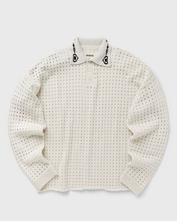 

Поло Rough. L/S Crochet Polo Shirt, бежевый