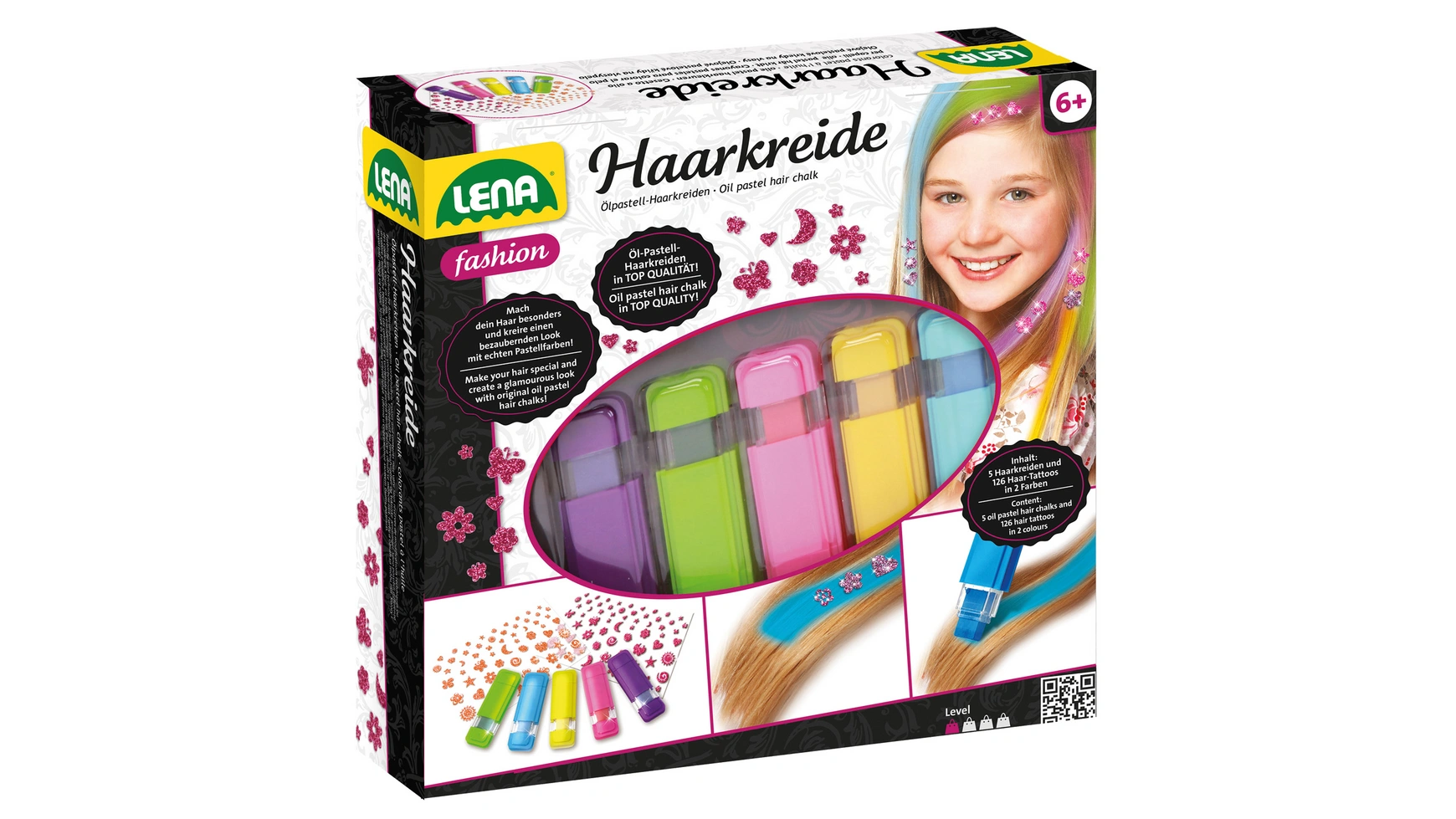 Мода мел для волос Lena fashion easy temporary colors non toxic hair chalk dye soft hair pastels kit