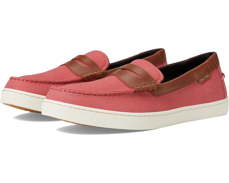 Лоферы Cole Haan Nantucket Penny, цвет Mineral Red Canvas/Dark Sequoia/Ivory