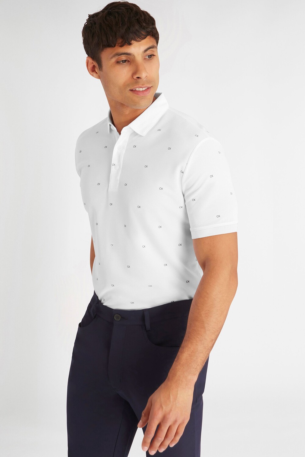 

Рубашка-Поло с монограммой Calvin Klein Golf, белый