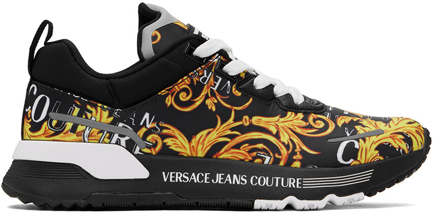 

Черные динамичные кроссовки Versace Jeans Couture, цвет Black/Gold