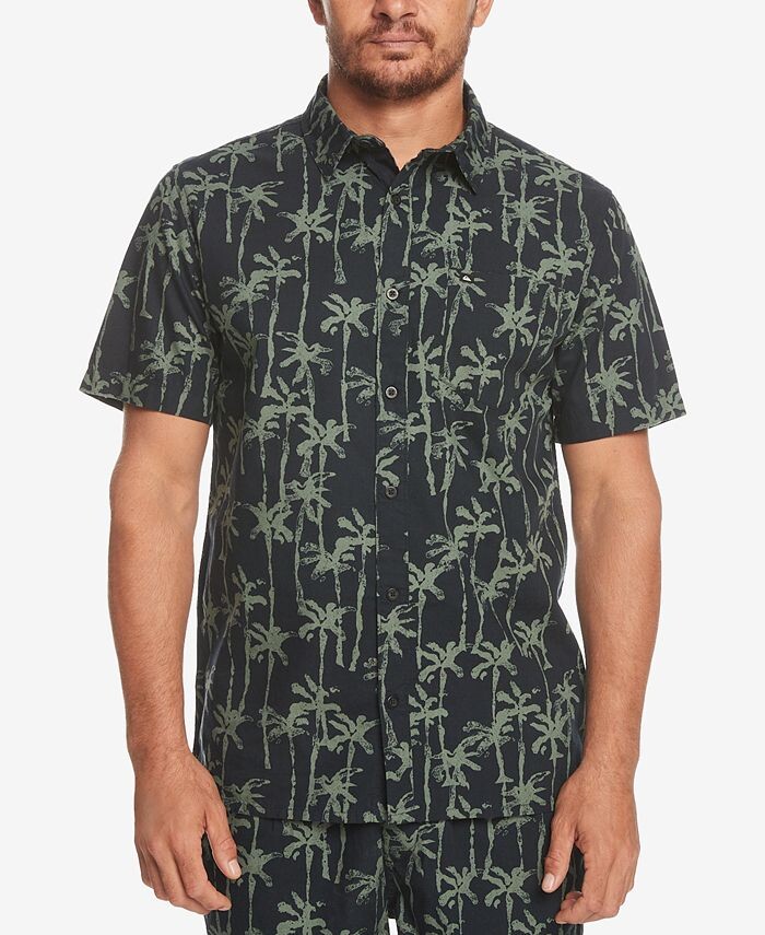 

Мужская рубашка с коротким рукавом и рисунком пальмы Quiksilver, мультиколор