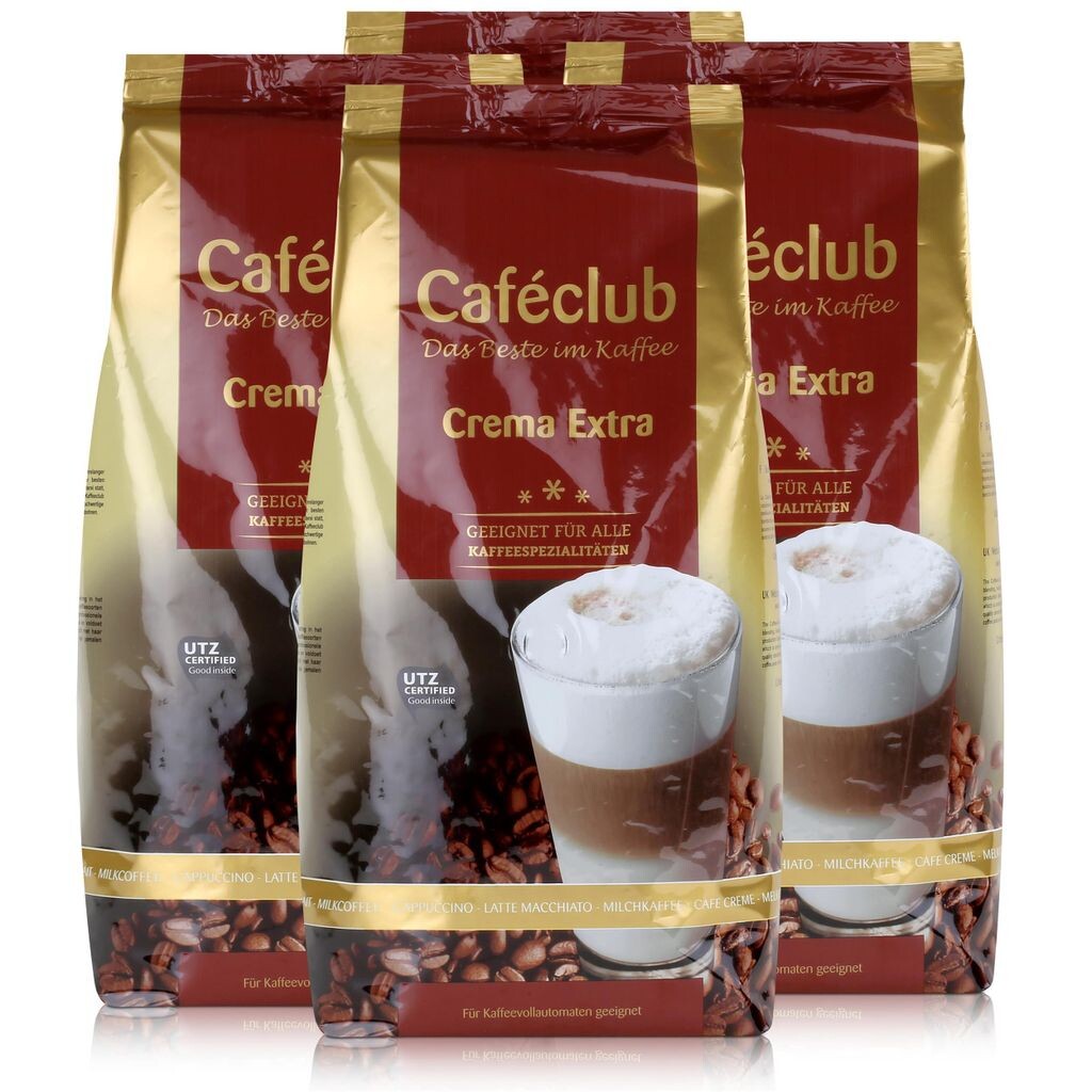 

Кофе Cafeclub Crema Extra в зернах 1кг - для полностью автоматических кофемашин (4 шт. в упаковке)