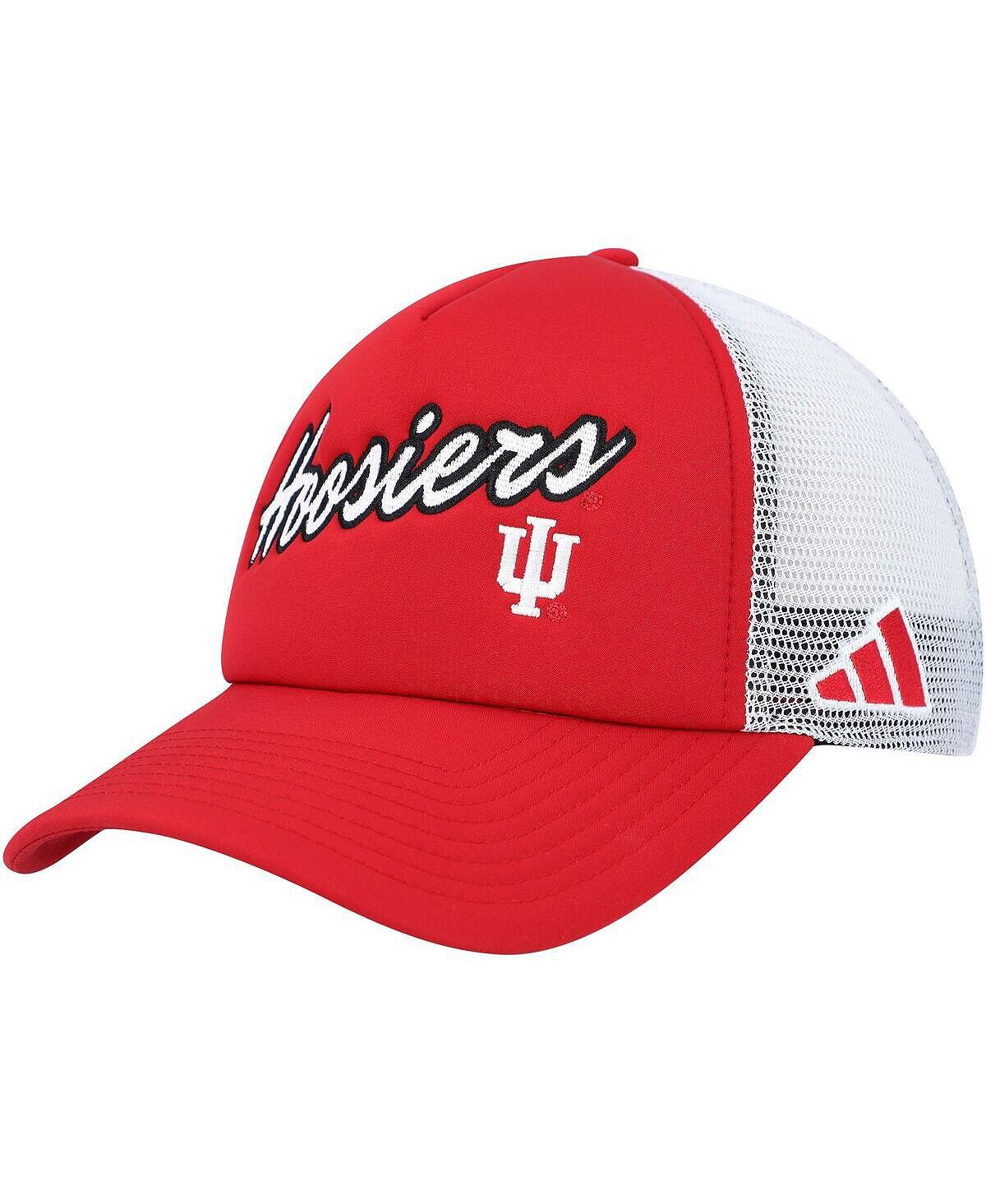 

Мужская малиновая шляпа Indiana Hoosiers с надписью Trucker Snapback adidas
