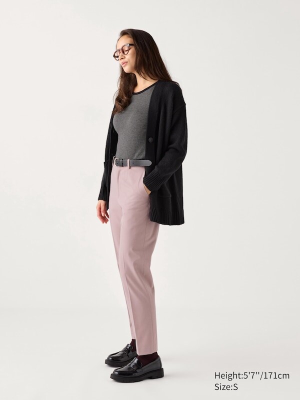 

Элегантные брюки по щиколотку длинные Uniqlo, розовый