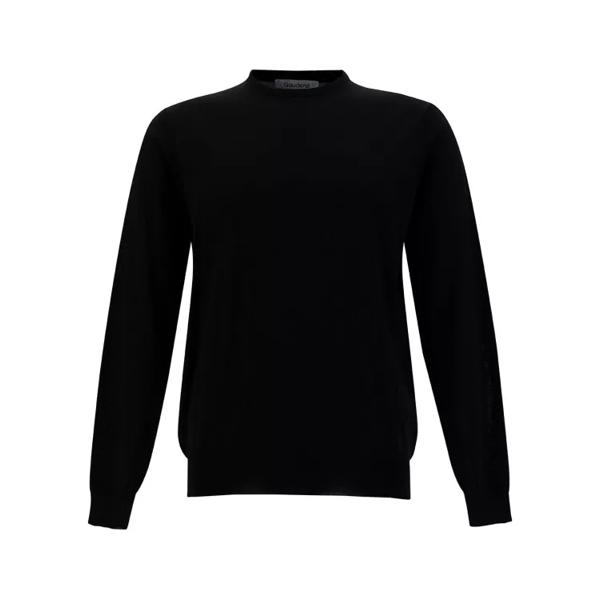 Свитер crewneck sweater with ribbed trims in wool Gaudenzi, черный