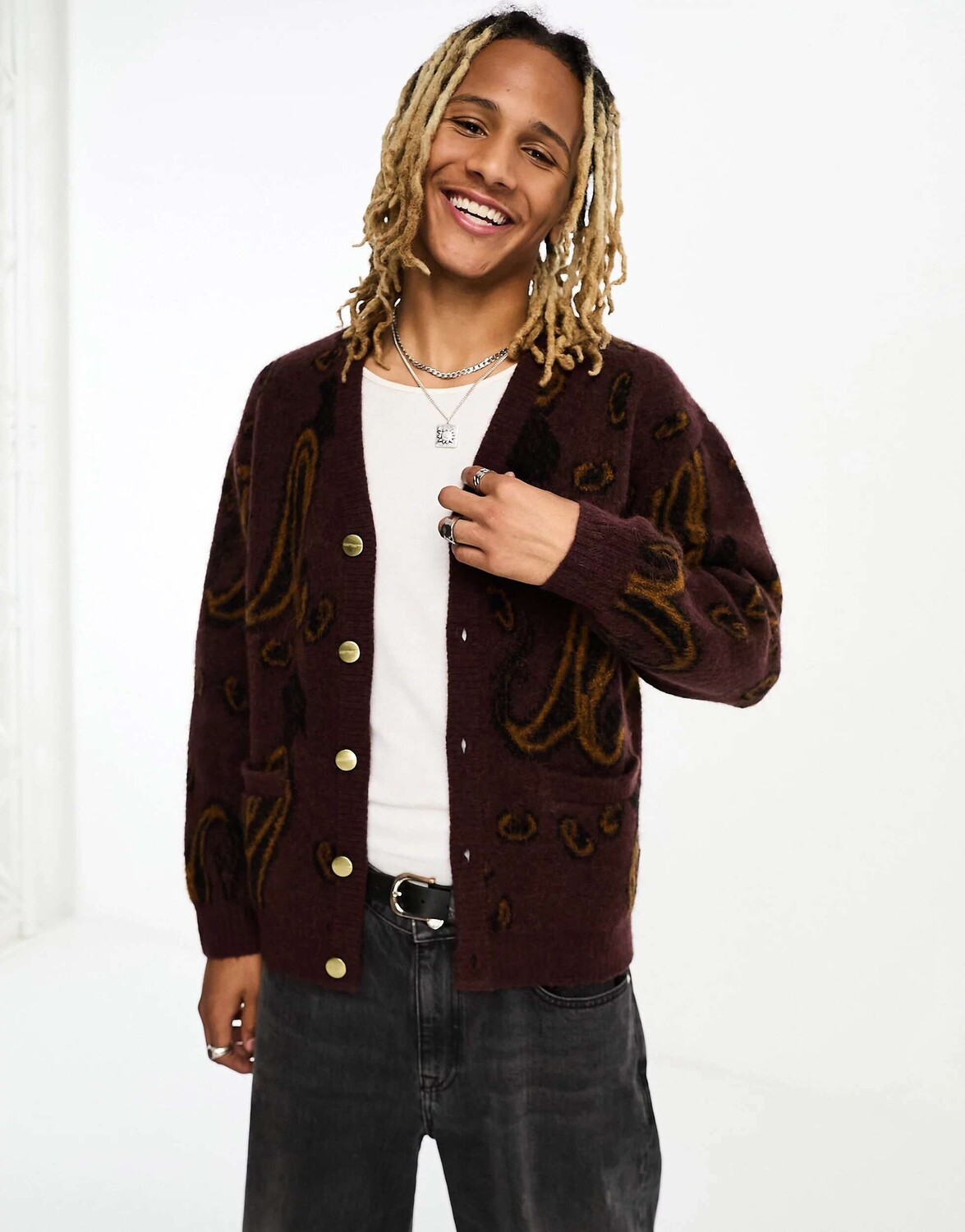 

Бордовый кардиган с узором пейсли Carhartt WIP medford, Красный