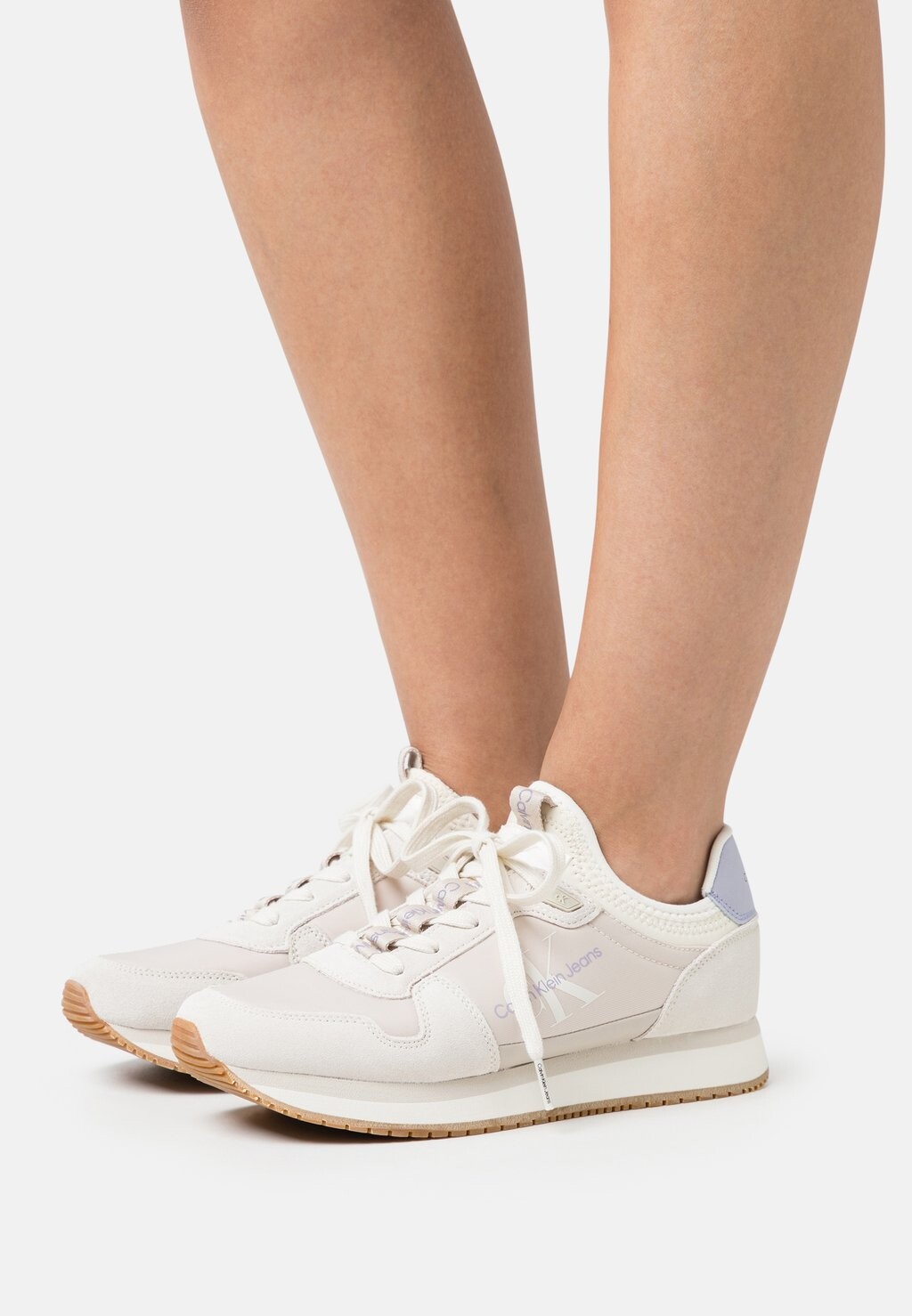 

Кроссовки Calvin Klein Jeans Runner Sock Laceup, кремово-белый / яичная скорлупа